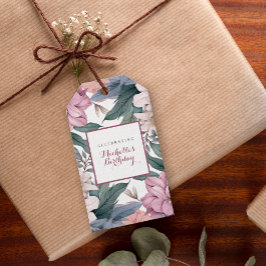 Etiquetas Para Regalos Elegante acuarela Floral Jardín fiesta de cumpleañ