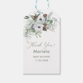 Etiquetas Para Regalos Elegante acuarela Invernal Anemones Flores Bebé Sh