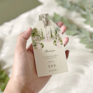 Etiquetas Para Regalos Elegante acuarela Manor Garden Wedding