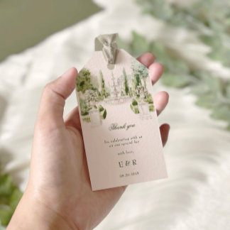 Etiquetas Para Regalos Elegante acuarela Manor Garden Wedding