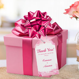 Etiquetas Para Regalos Elegante acuarela rosa floral Gracias Boda