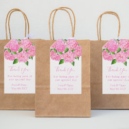 Etiquetas Para Regalos Elegante acuarela rosa Hydrangea Boda floral