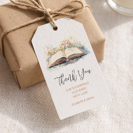 Etiquetas Para Regalos Elegante acuarela Un nuevo capítulo de Baby Shower