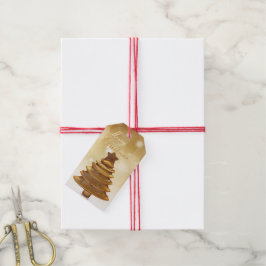 Etiquetas Para Regalos Elegante árbol de Navidad dorado
