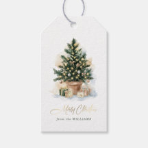 Elegante árbol de Navidad en acuarela sin foto