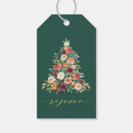 Etiquetas Para Regalos Elegante árbol navideño de navidad alegría floral