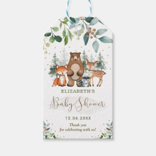Etiquetas Para Regalos Elegante Baby Shower de animales de bosque