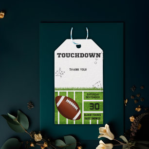 Etiquetas Para Regalos Elegante Baby Shower de Fútbol Touchdown
