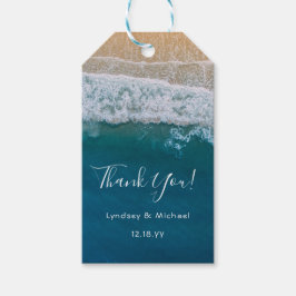 Etiquetas Para Regalos Elegante Beach Blue Ocean Gracias Favor De La Boda