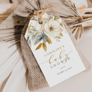 Etiquetas Para Regalos Elegante Bebé Floral Neutral En Bloom Baby Shower