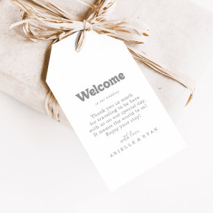Etiquetas Para Regalos Elegante Bienvenida Formal Minimalista a la Boda