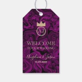 Etiquetas Para Regalos Elegante Bienvenida Nupcial Púrpura