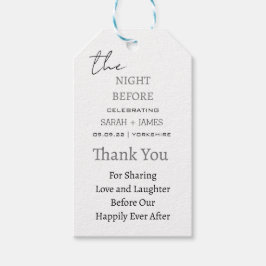 Etiquetas Para Regalos Elegante Blanco La Noche Antes Del Boda Gracias