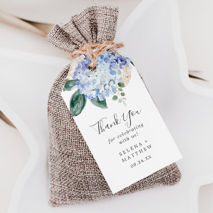 Etiquetas Para Regalos Elegante Blue Hydrangea Boda Gracias Favor