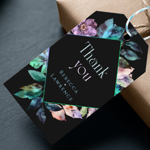 Etiquetas Para Regalos Elegante boda azul púrpura y melancólica