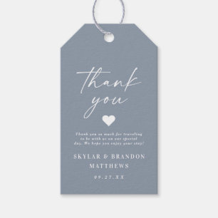 Etiquetas Para Regalos Elegante Boda azul turbio gracias