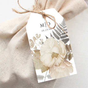 Etiquetas Para Regalos Elegante Boda blanco de Moda floral de tierra