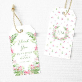 Etiquetas Para Regalos Elegante Boda bohemiano de flores rosadas gracias