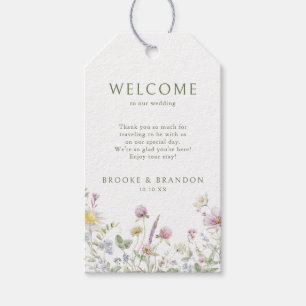 Etiquetas Para Regalos Elegante Boda Botánico de Flor Silvestre Soft Past
