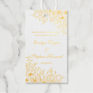 Etiquetas Para Regalos Elegante Boda de Arte de Flores Florales Botánicas