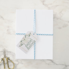 Etiquetas Para Regalos Elegante Boda de Flor Silvestre Charm Green