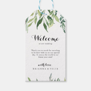 Etiquetas Para Regalos Elegante Boda de follaje tropical verde