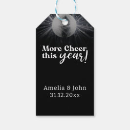 Etiquetas Para Regalos Elegante Boda de Nochevieja Blanco Plata Negra