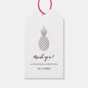 Etiquetas Para Regalos Elegante Boda de piña plateada