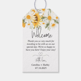 Etiquetas Para Regalos Elegante Boda de Sunflower Daisy Bienvenida