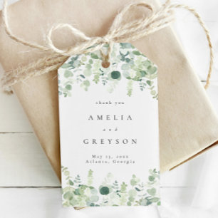 Etiquetas Para Regalos Elegante Boda de Verdor Gracias