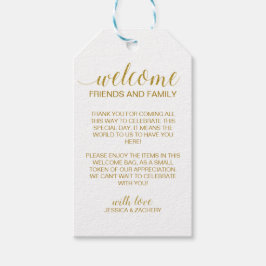Etiquetas Para Regalos Elegante Boda Faux Gold Bag de bienvenida