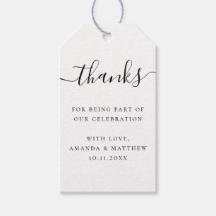 Etiquetas Para Regalos Elegante boda Favor de agradecimiento con guión