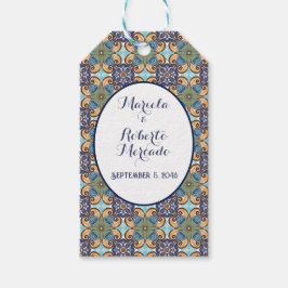 Etiquetas Para Regalos Elegante Boda floral mexicano Talavera