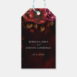 Etiquetas Para Regalos Elegante Boda floral negro negro negro morado romá