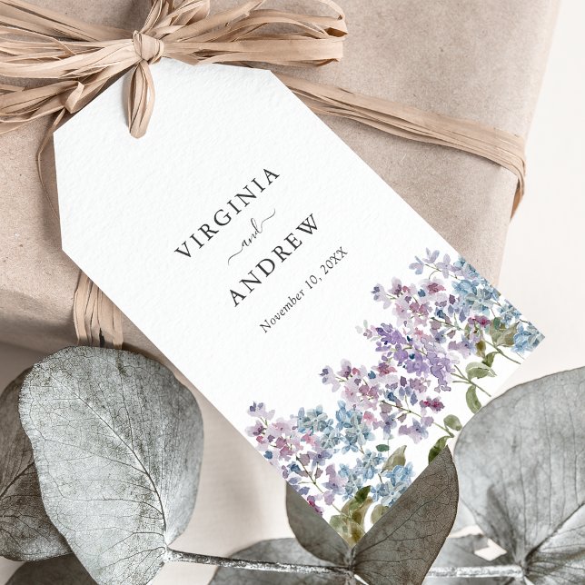 Etiquetas Para Regalos Elegante Boda Lilac (Elegant Lilac Floral Wedding Gift Tags by Painted Paperie
)