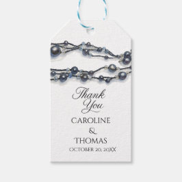 Etiquetas Para Regalos Elegante Boda moderno de color azul Pearl de la Ma