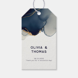 Etiquetas Para Regalos Elegante Boda Náutica en Playa Azul Gracias