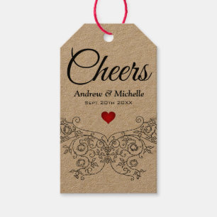 Etiquetas Para Regalos Elegante Boda Ornate Sr. y Sra. Personalizada