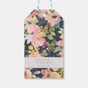 Etiquetas Para Regalos Elegante Boda personalizada con acuarela de color