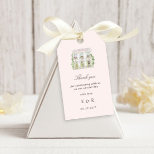 Etiquetas Para Regalos Elegante Boda Rococó de Mansión en Acuarela