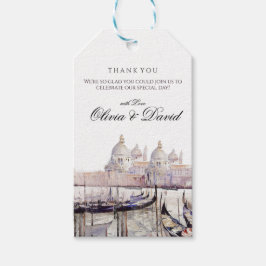 Etiquetas Para Regalos Elegante Boho Watercolor Venecia Script Boda