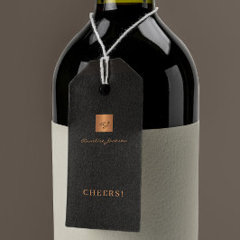 Etiquetas Para Regalos Elegante botella de vino con aclamación personaliz