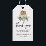 Etiquetas Para Regalos Elegante Calabaza Blanca y Oro Gracias Favor<br><div class="desc">Elegante Calabaza Blanca y Oro Gracias Favor De Las Etiquetas De Regalo.</div>