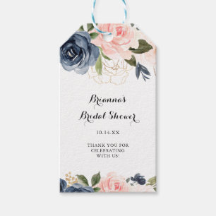 Etiquetas Para Regalos Elegante Caligrafía Floral de Invierno Ducha Brida