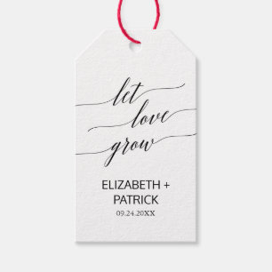 Etiquetas Para Regalos Elegante caligrafía negra deja que el amor crezca