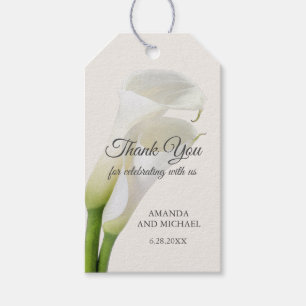 Etiquetas Para Regalos Elegante Calla Blanca Lilies Floral Gracias