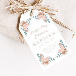 Etiquetas Para Regalos Elegante Chica floral foto bautismo