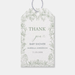 Etiquetas Para Regalos Elegante Chinoiserie floral de color acuático