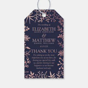 Etiquetas Para Regalos Elegante colección de Bodas florales de Rosa y mar