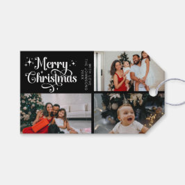 Etiquetas Para Regalos Elegante Collage de fotos navideño